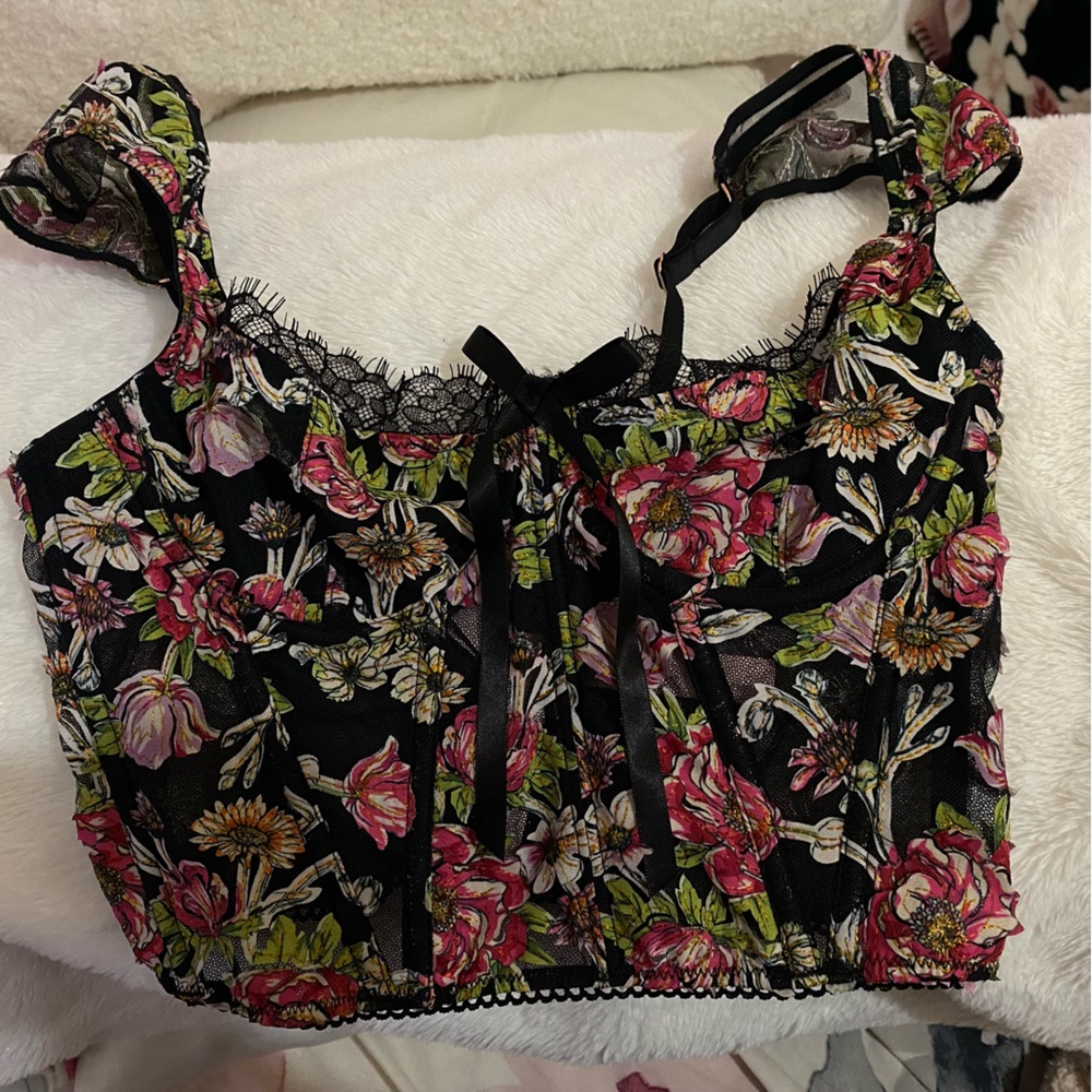 Victoria’s Secret Black Floral Corset